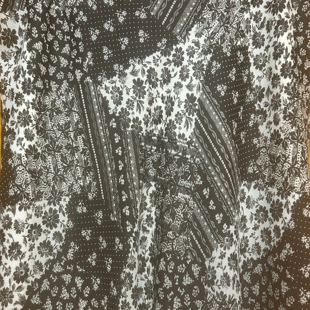 A.Byer Skirt Womens‎ XL Hi Low Black White Patchwork Print Boho Artsy Eclectic - Picture 2 of 9